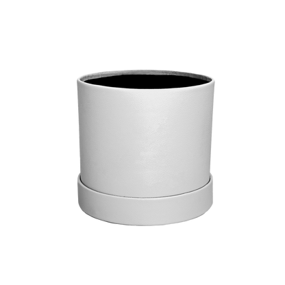 Round Box in White in PU Leather - BMade