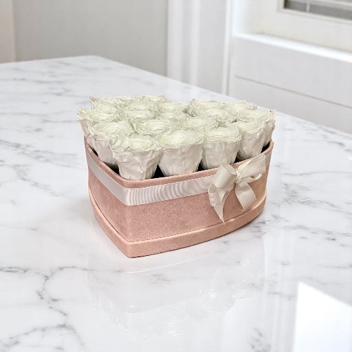 Branded Heart Floral Arrangement | 22 Preserved Roses, Fast Shipping