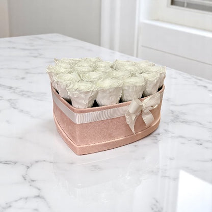 Branded Heart Floral Arrangement | 22 Preserved Roses, Fast Shipping