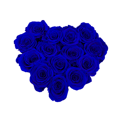 LUXURY 11-13 PRESERVED ROSES ARRANGEMENT - HEART PU LEATHER BOX - BMade
