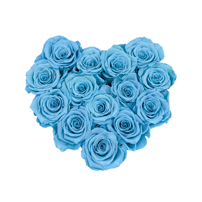 LUXURY 11-13 PRESERVED ROSES ARRANGEMENT - HEART PU LEATHER BOX - BMade