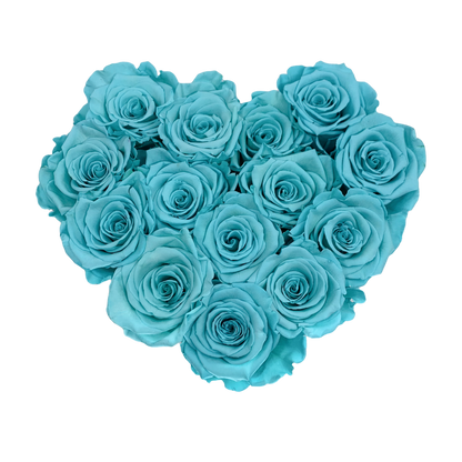 LUXURY 11-13 PRESERVED ROSES ARRANGEMENT - HEART PU LEATHER BOX - BMade