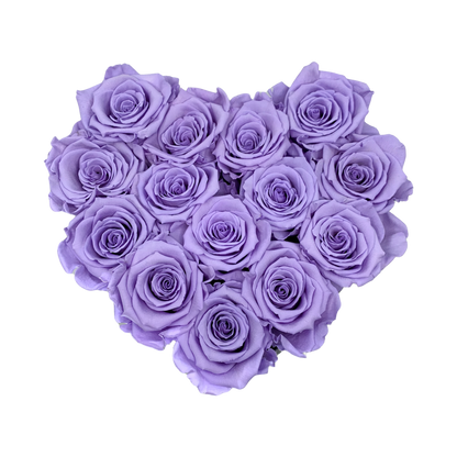 LUXURY 11-13 PRESERVED ROSES ARRANGEMENT - HEART PU LEATHER BOX - BMade