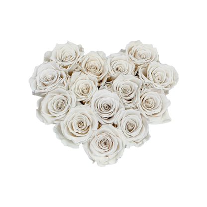 LUXURY 11-13 PRESERVED ROSES ARRANGEMENT - HEART PU LEATHER BOX - BMade