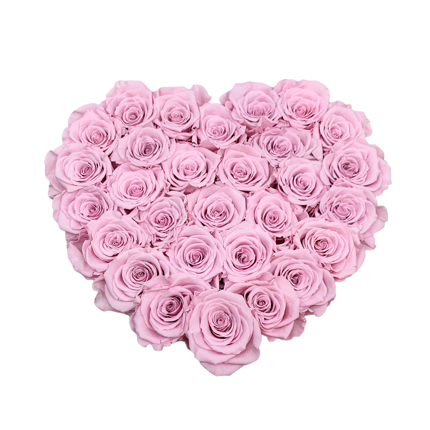 LUXURY 27-29 PRESERVED ROSES ARRANGEMENT - HEART PU LEATHER BOX