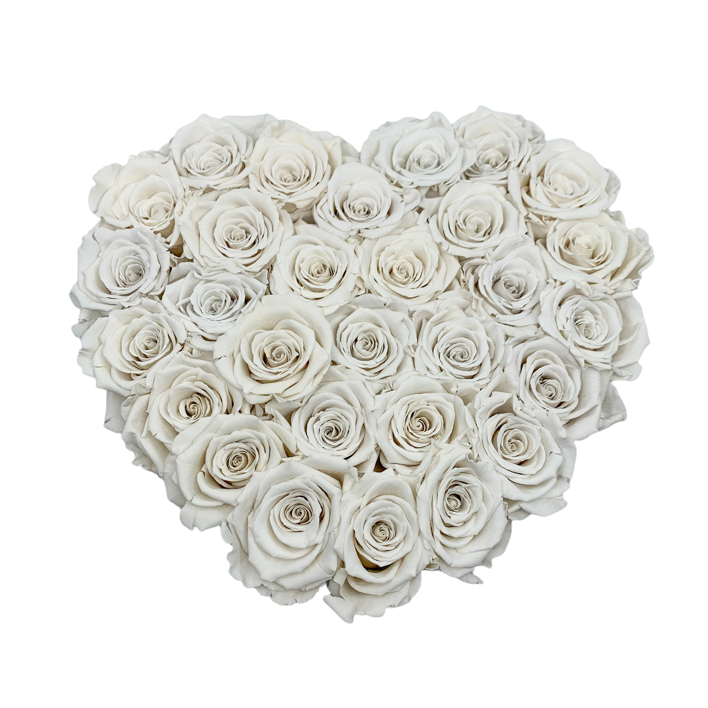 LUXURY 27-29 PRESERVED ROSES ARRANGEMENT - HEART PU LEATHER BOX - BMade