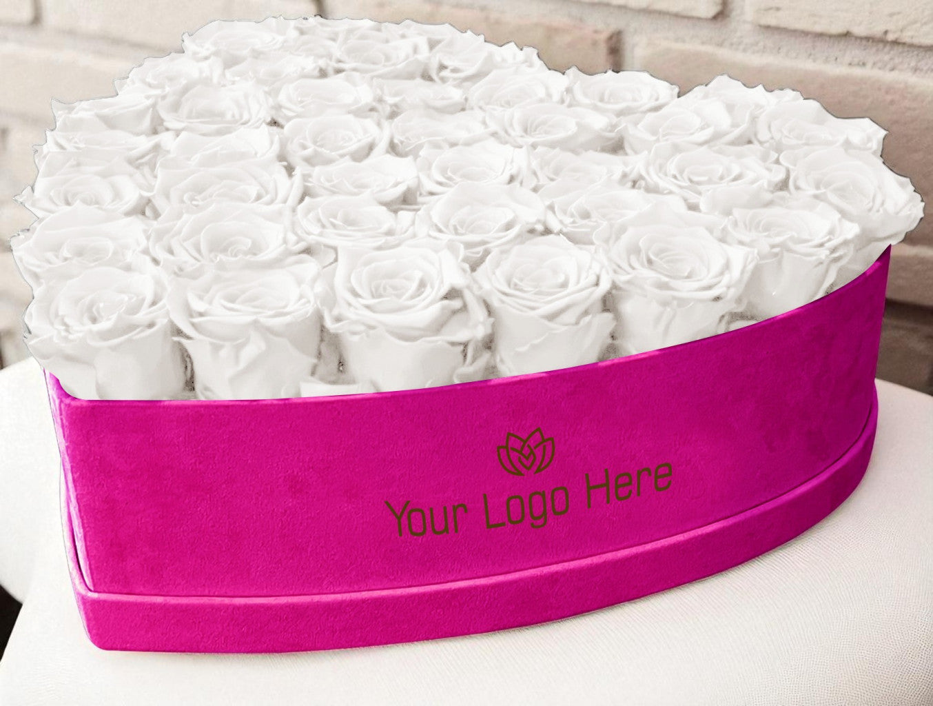 Branded Heart Floral Arrangement | 42 Preserved Roses, Fast Shipping