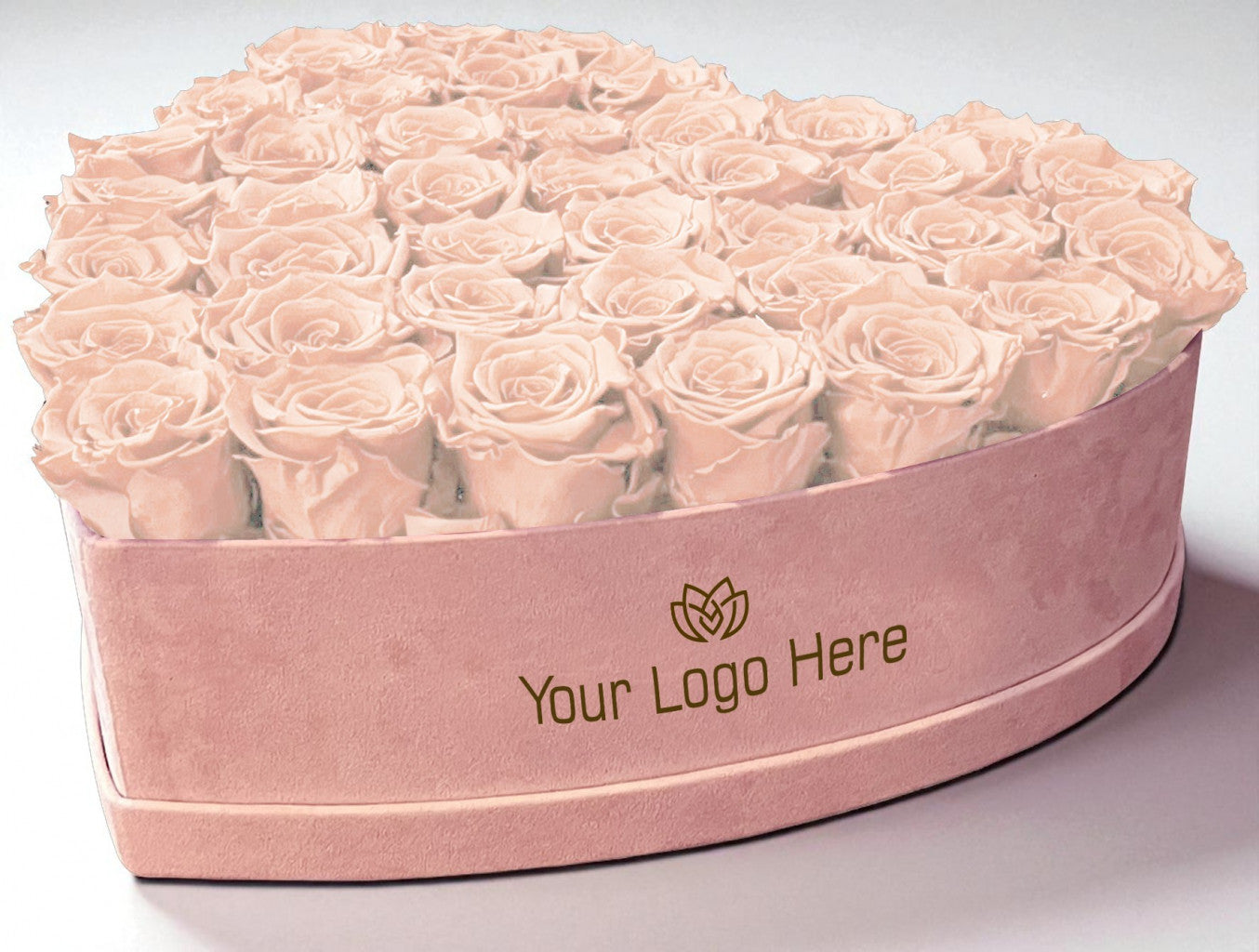 Branded Heart Floral Arrangement | 42 Preserved Roses, Fast Shipping