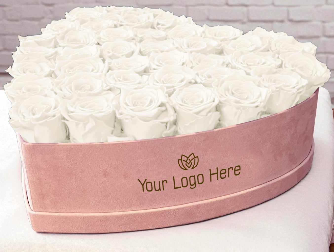 Branded Heart Floral Arrangement | 42 Preserved Roses, Fast Shipping
