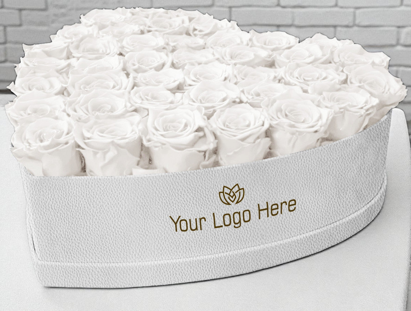Branded Heart Floral Arrangement | 42 Preserved Roses, Fast Shipping