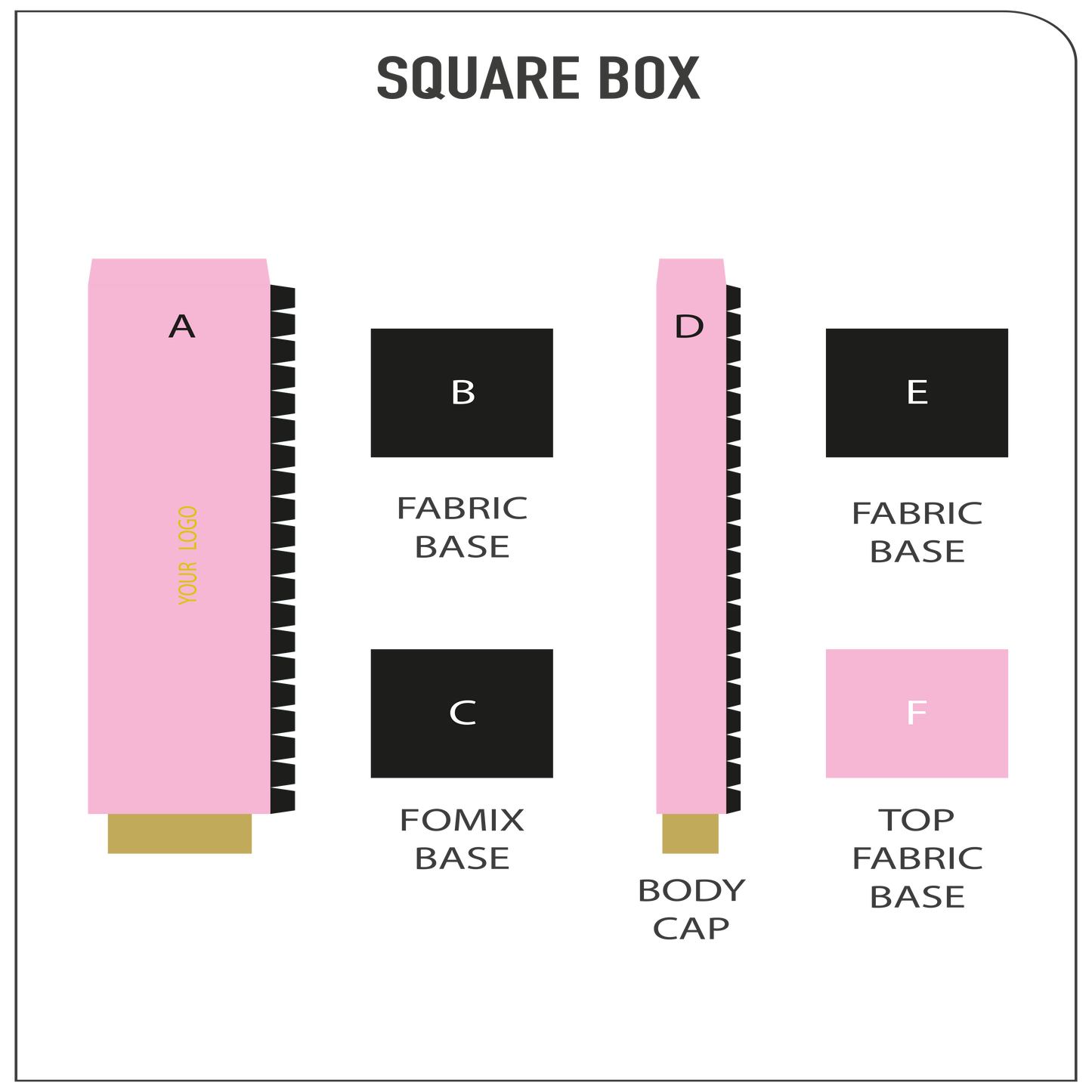 Square Box in 5,56"x5,12"x5,56" - stock a24