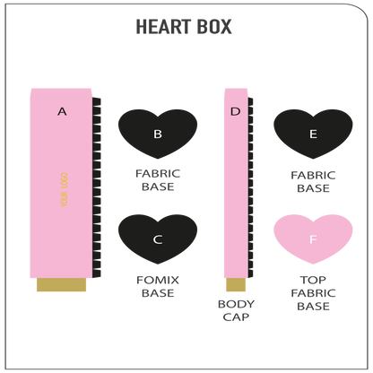 Caja con forma de corazón - Cuero PU negro