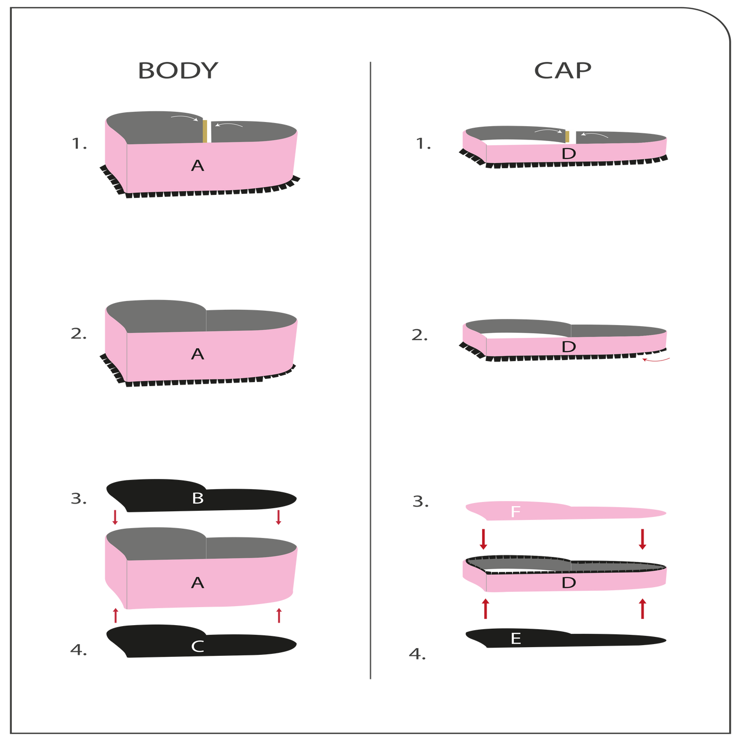 Caja con forma de corazón - Cuero PU negro