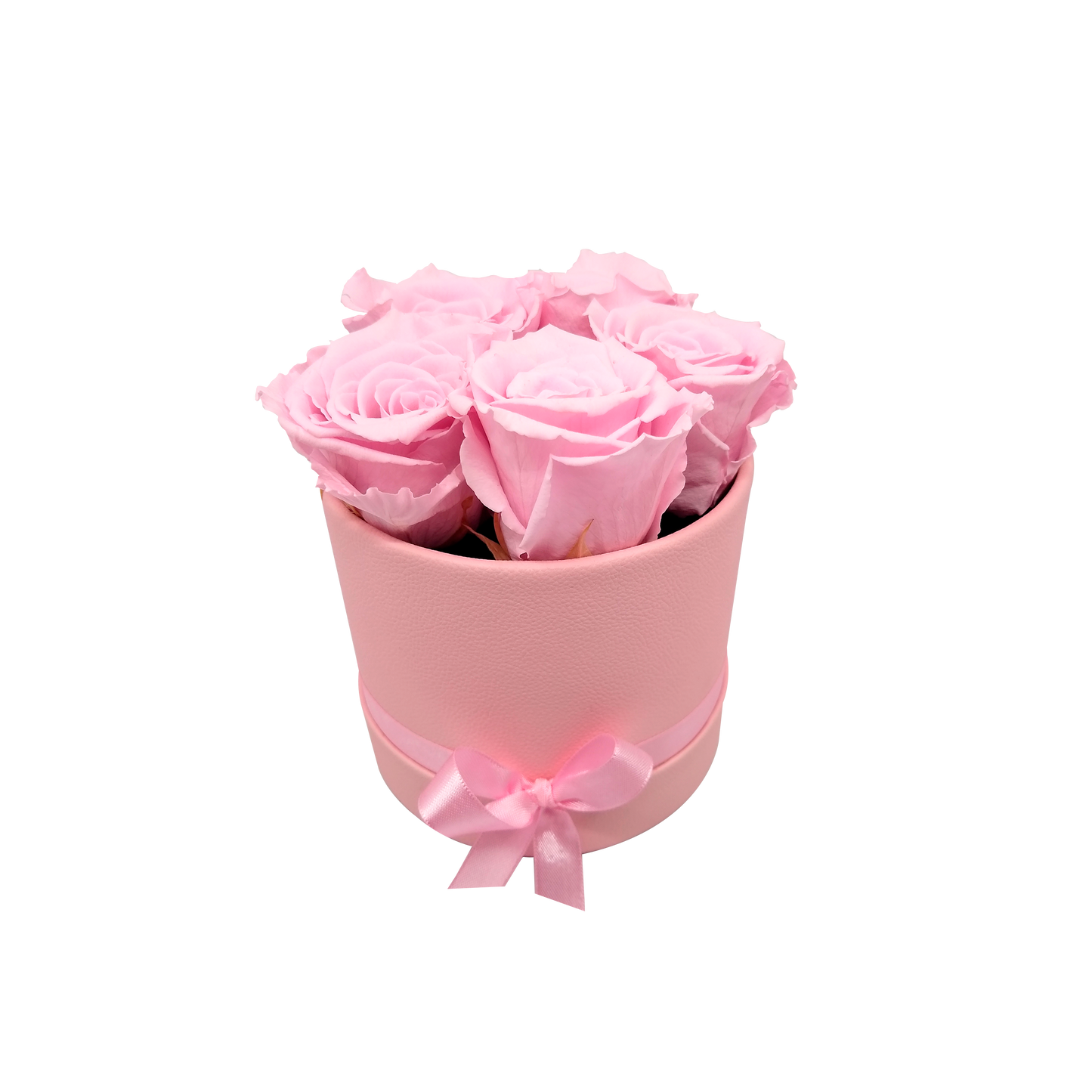 LUXURY ROSEAMOR 5 PRESERVED ROSES ARRANGEMENT - ROUND BOX