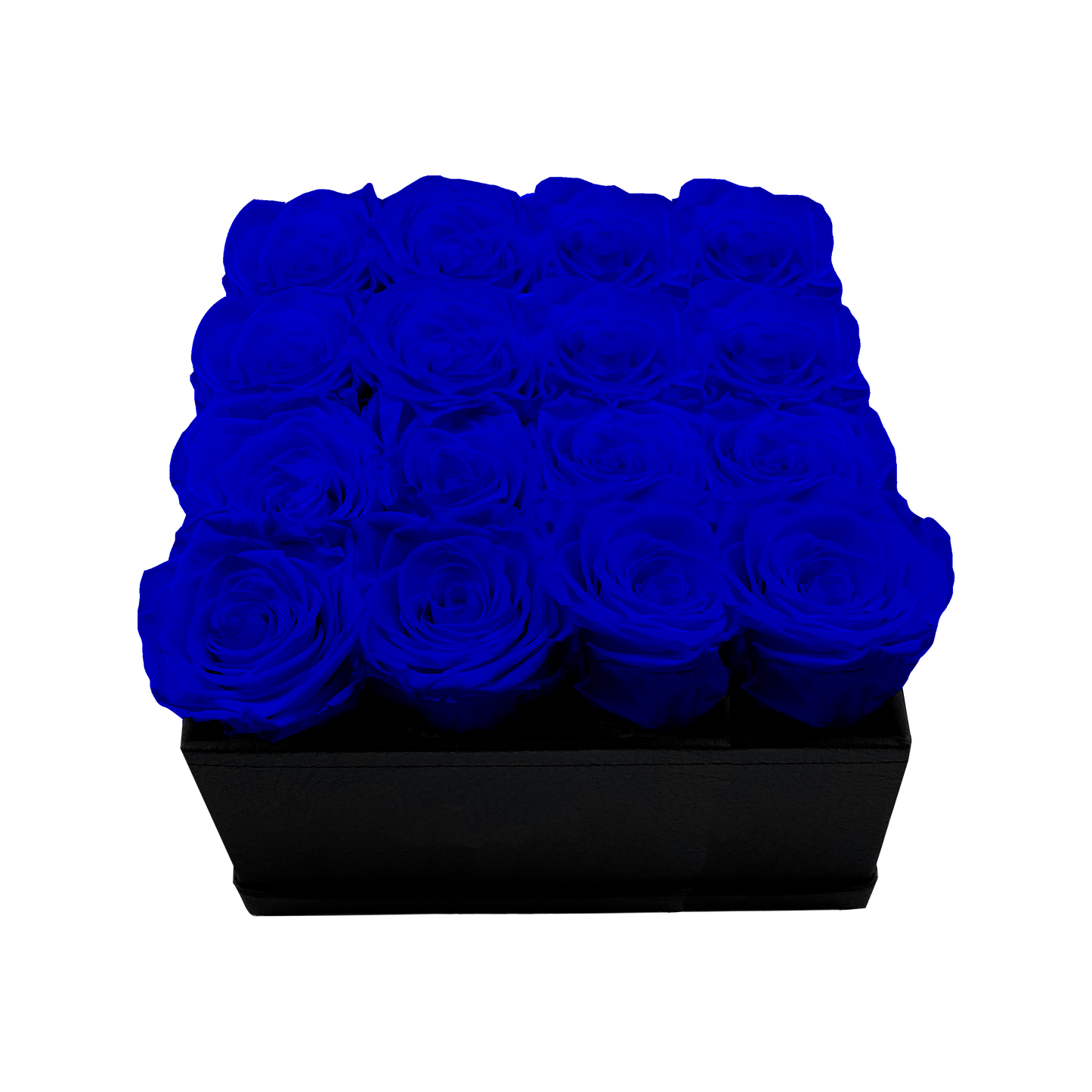 LUXURY 16 PRESERVED ROSES ARRANGEMENT - SQUARE PU LEATHER BOX