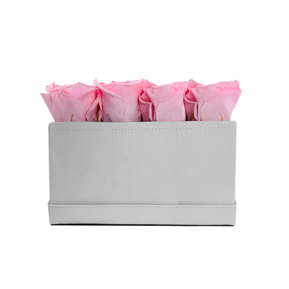LUXURY 16 PRESERVED ROSES ARRANGEMENT - SQUARE PU LEATHER BOX - BMade