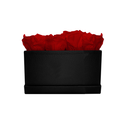 LUXURY 16 PRESERVED ROSES ARRANGEMENT - SQUARE PU LEATHER BOX - BMade