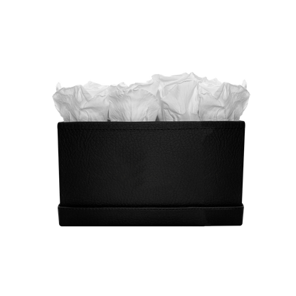 LUXURY 16 PRESERVED ROSES ARRANGEMENT - SQUARE PU LEATHER BOX - BMade