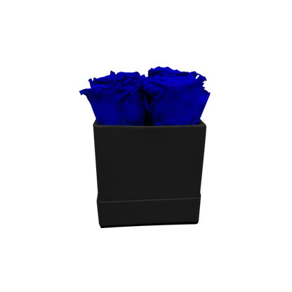 LUXURY ROSEAMOR 4 PRESERVED ROSES ARRANGEMENT - SQUARE PU LEATHER BOX - BMade