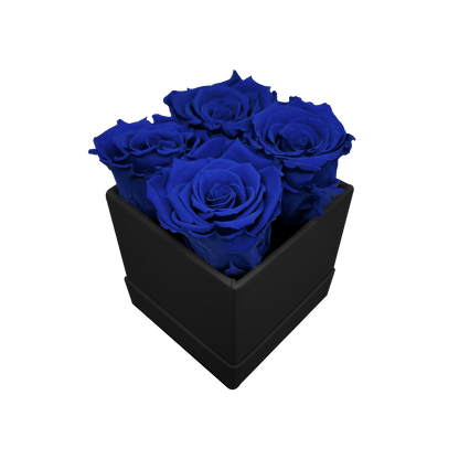 LUXURY ROSEAMOR 4 PRESERVED ROSES ARRANGEMENT - SQUARE PU LEATHER BOX - BMade