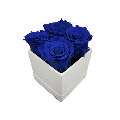LUXURY ROSEAMOR 4 PRESERVED ROSES ARRANGEMENT - SQUARE PU LEATHER BOX - BMade