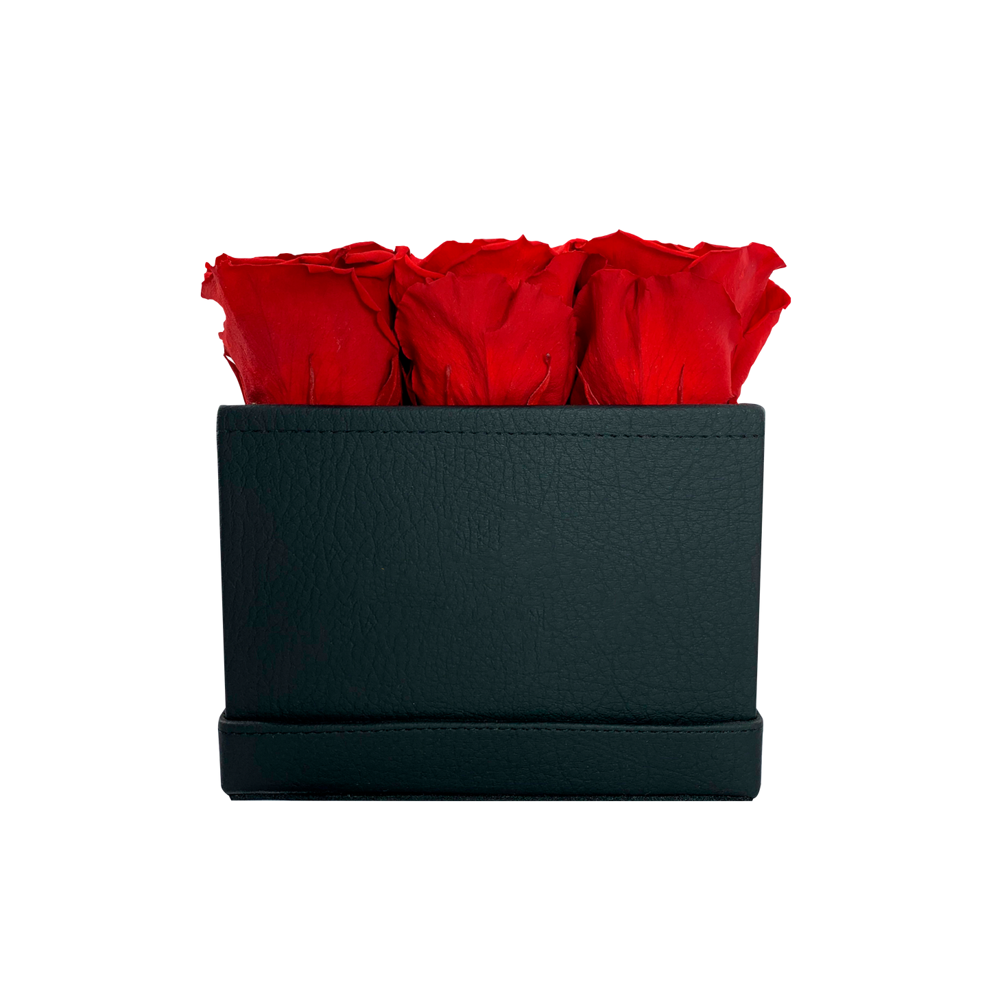 LUXURY 9 PRESERVED ROSES ARRANGEMENT - SQUARE PU LEATHER BOX