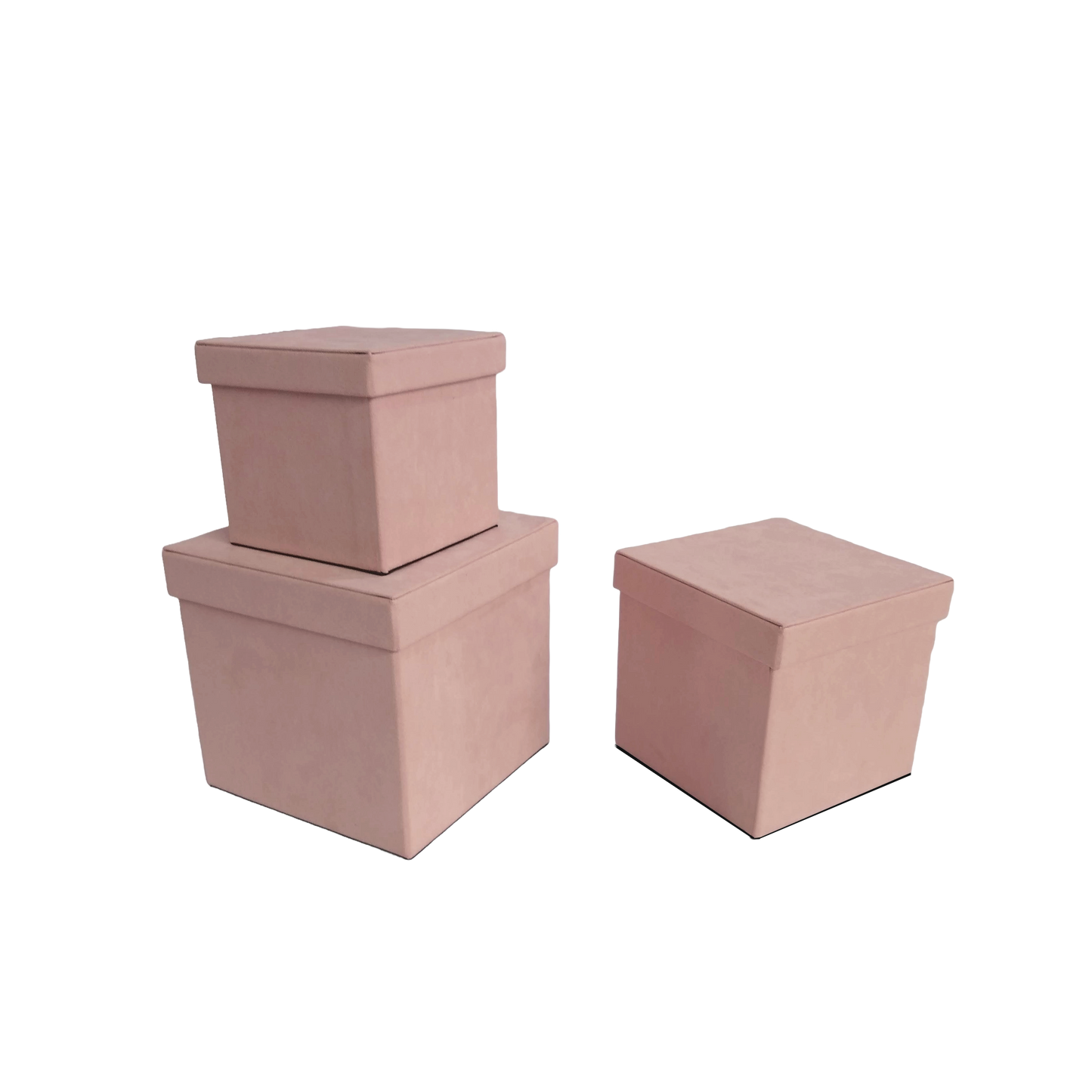 Kit 3 different sizes square shape boxes 3 in 1 - Velvet Pink-Stock