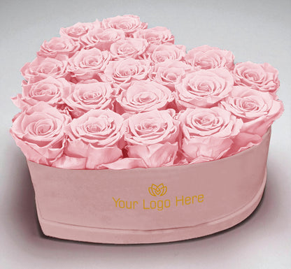 Branded Heart Floral Arrangement | 22 Preserved Roses, Fast Shipping