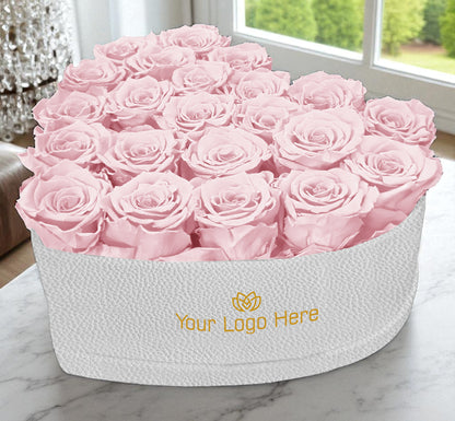 Branded Heart Floral Arrangement | 22 Preserved Roses, Fast Shipping